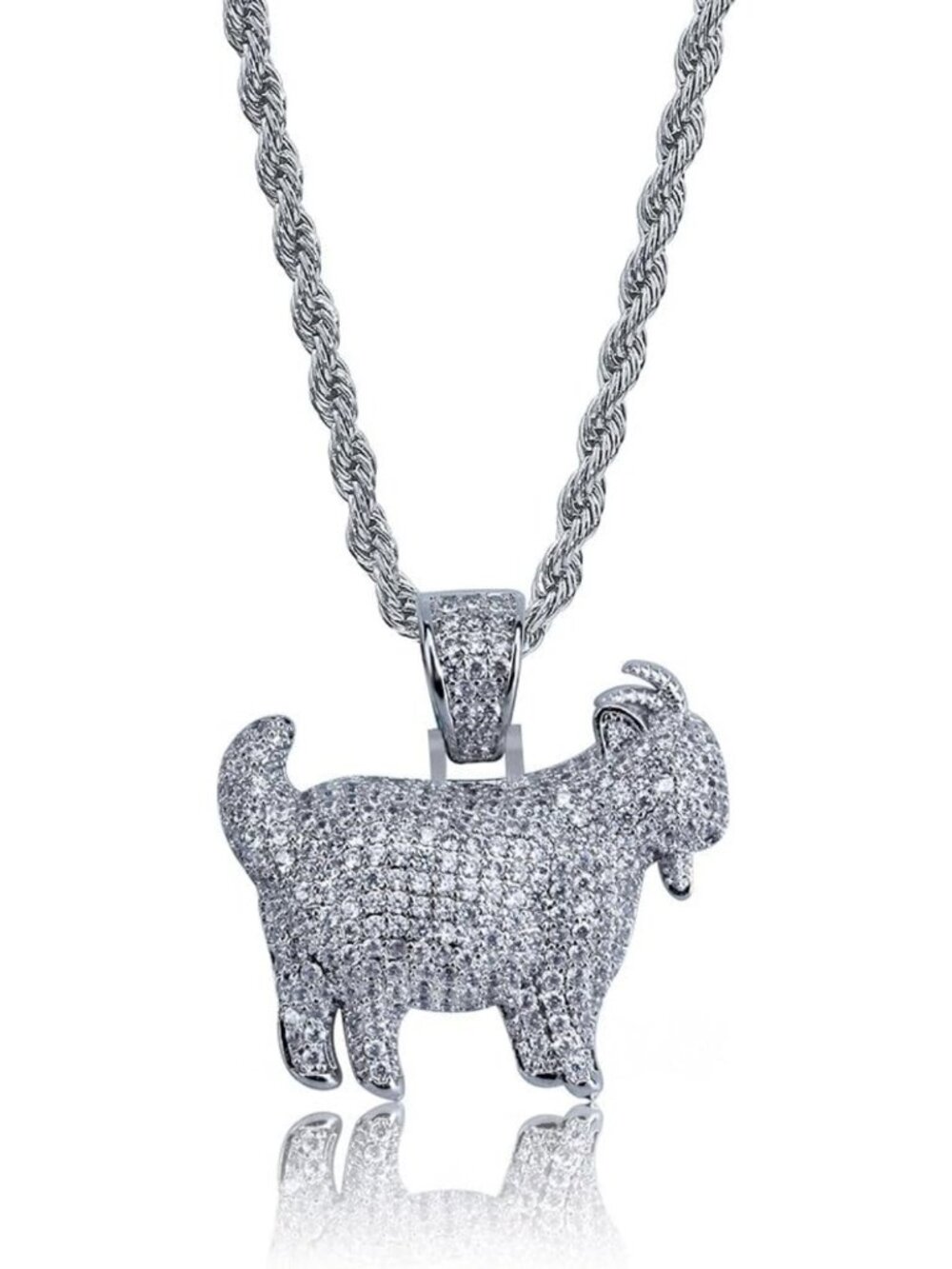 Men's 24" Gold Iced Out Eagle Chain Necklace - Cubic Zirconia, 14K Plated, Gift